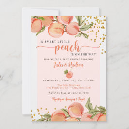 Invitación a Baby Shower Sweet Little Peach