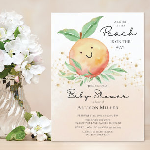 Invitación a Baby Shower Sweet Little Peach