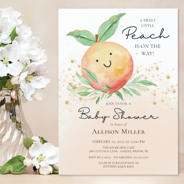 Invitación a Baby Shower Sweet Little Peach (Subido por el creador)