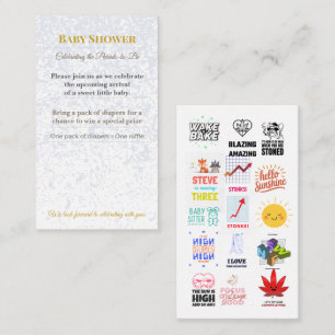 Invitación a Baby Shower   Tarjeta de Rifa de Paña