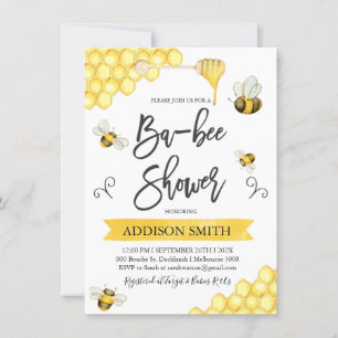 Invitación a Baby Shower temática de Ba-Bee Bee