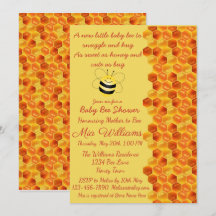 Invitación a Baby Shower temática de Cute Bee