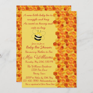 Invitación a Baby Shower temática de Cute Bee
