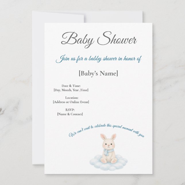 Invitación A Baby Shower to Celebrate (Anverso)