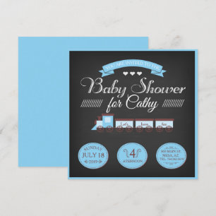 Invitación a Baby Shower Toy Train