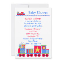 Invitación a Baby Shower Toy Train