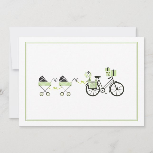 Invitación a Baby Shower - Transporte para bicicle (Anverso)
