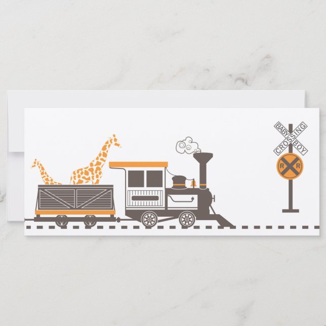 Invitación a Baby Shower - Tren Animal (Anverso)