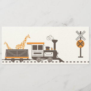 Invitación a Baby Shower - Tren Animal