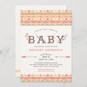 Invitación a Baby Shower tribal de Boho para el ab
