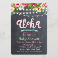 Invitación a Baby Shower Tropical Aloha Luau