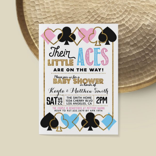 Invitación a Baby Shower Twin de Casino Poker (Subido por el creador)