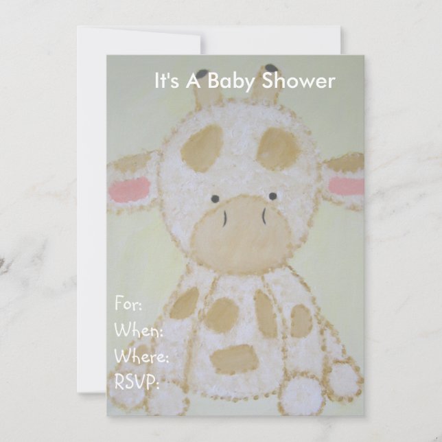 Invitación a Baby Shower: vaca bebé (Anverso)