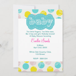 Invitación a Baby Shower Verde azulada neutral en