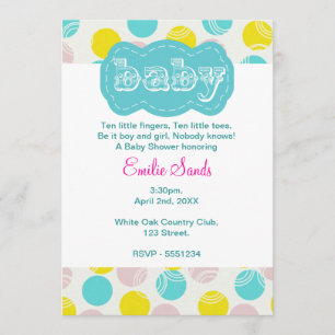 Invitación a Baby Shower Verde azulada neutral en