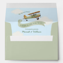Invitación a Baby Shower Vintage de avión