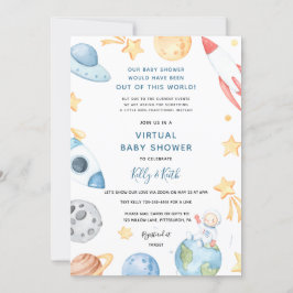 Invitación a Baby Shower virtual de astronauta esp
