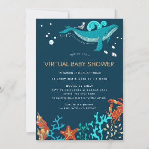 Invitación a Baby Shower virtual de Ocean Fiesta