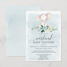 Invitación a Baby Shower virtual para Elefantes Az
