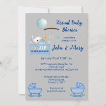 Invitación a Baby Shower Virtual para Niño