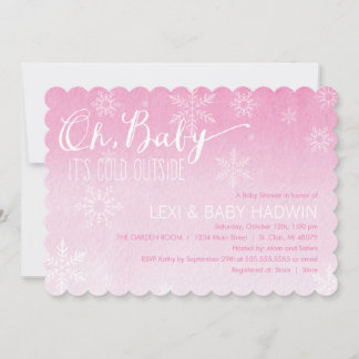 Invitación a Baby Shower Watercolor Winter| Chica