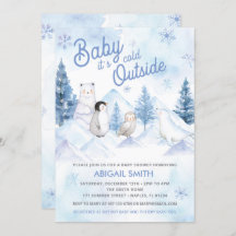 Invitación a Baby Shower Winter Wonderland