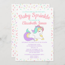 Invitación a Baby Sprinkle con Unicornio - Pastel