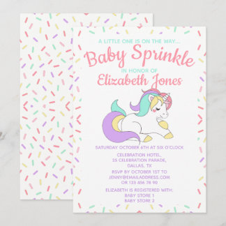 Invitación a Baby Sprinkle con Unicornio - Pastel