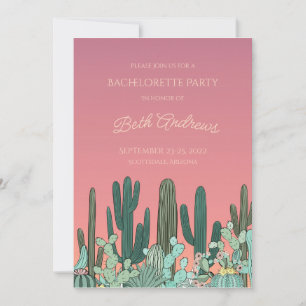 Invitación a Bachelorette de Desert Sunset Cactus