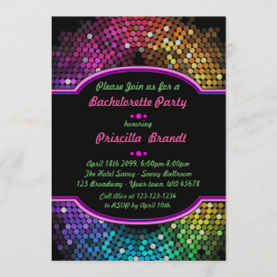 Invitación a Bachelorette Party, moda, moda, Disco