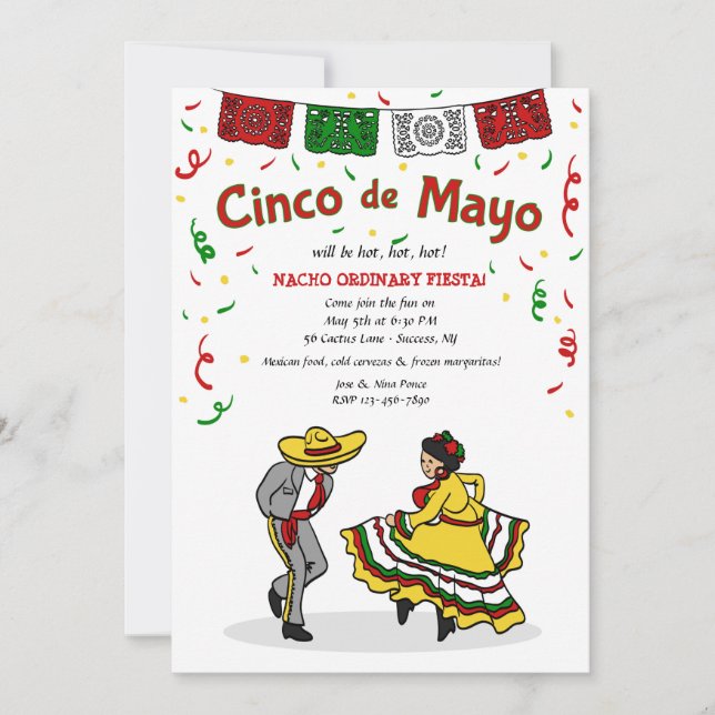 Invitación a bailarinas de Cinco de Mayo (Anverso)