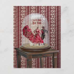 INVITACIÓN A BAILE LATINO FLAMENCO Tarjeta postal