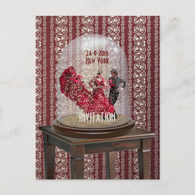 INVITACIÓN A BAILE LATINO FLAMENCO Tarjeta postal (Anverso)