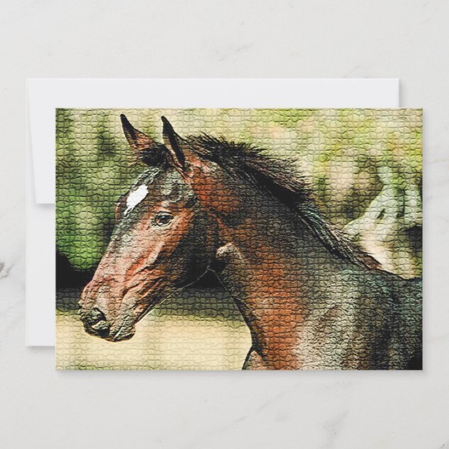 Invitación a baldosas de mosaico de caballos (Anverso)