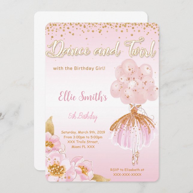 Invitación a Ballerina (Anverso / Reverso)