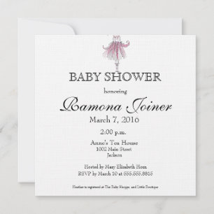 Invitación a Ballerina Baby Shower