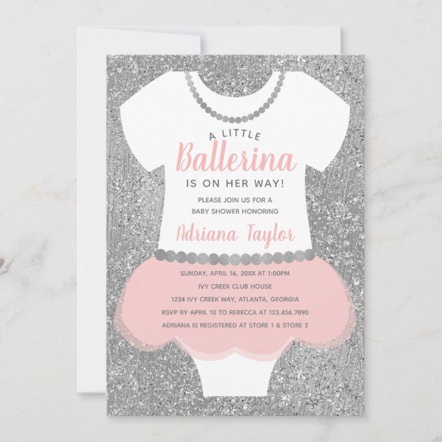 Invitación a Ballerina Baby Shower (Anverso)
