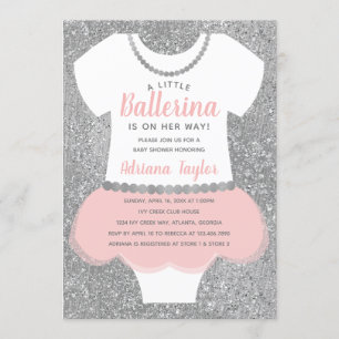 Invitación a Ballerina Baby Shower