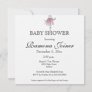 Invitación a Ballerina Baby Shower