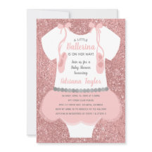 Invitación a Ballerina Baby Shower, rosa