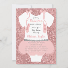 Invitación a Ballerina Baby Shower, rosa