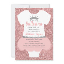 Invitación a Ballerina Baby Shower, rosa