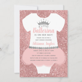Invitación a Ballerina Baby Shower, rosa
