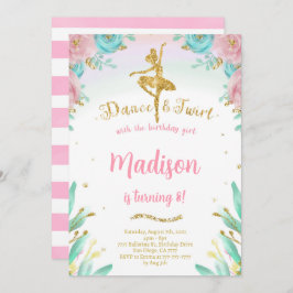 Invitación a Ballerina Dorada y Verde