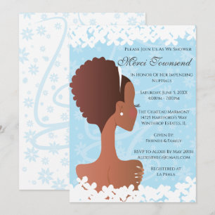 Invitación a bañador azul floral