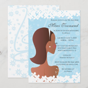 Invitación a bañador azul floral