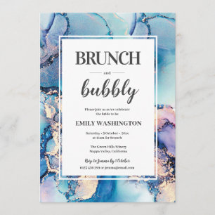 Invitación a bañador con brunch de oro azul y burb