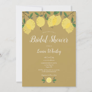 Invitación a bañador de oro de lemones modernos