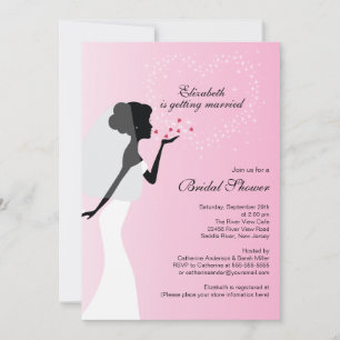 Invitación a bañar a una novia en un beso moderno