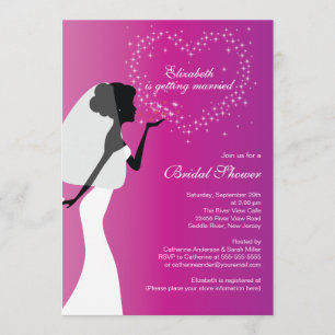 Invitación a bañar a una novia en un beso moderno